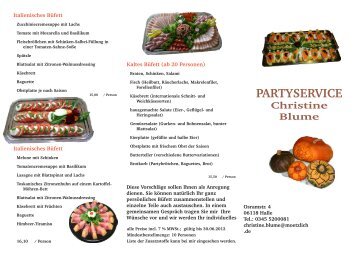 Flyer1 - Partyservice - Christine Blume