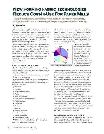 New Forming Fabric Technology Reduces Cost-In-Use For Paper Mills