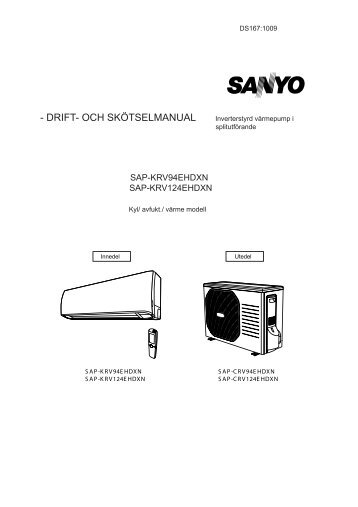 Manual SANYO Clover Inverter SAP-KCRV124EHDXNA - Kcc