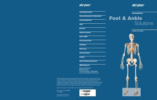 Foot & Ankle Solutions Trifold - Stryker