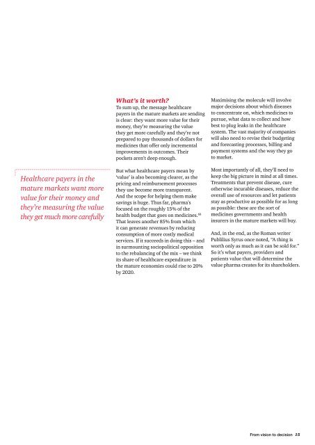 From vision to decision Pharma 2020 - pwc