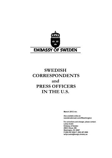 SWEDISH CORRESPONDENTS and PRESS ... - Sweden Abroad