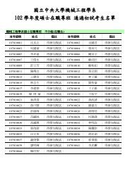 應補修名單 國立中央大學機械工程學系