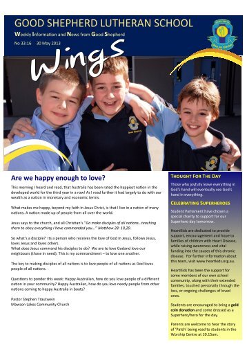 Issue 16 May 30.pub - Good Shepherd Lutheran School, Para Vista