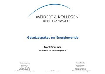 Gesetzespaket zur Energiewende - Meidert & Kollegen