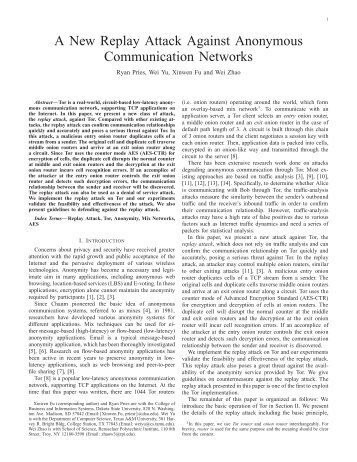 A New Replay Attack Against Anonymous Communication Networks