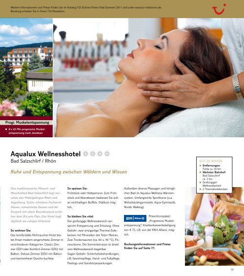 TUI - Vitalissimo - Sommer 2011 - tui.com - Onlinekatalog