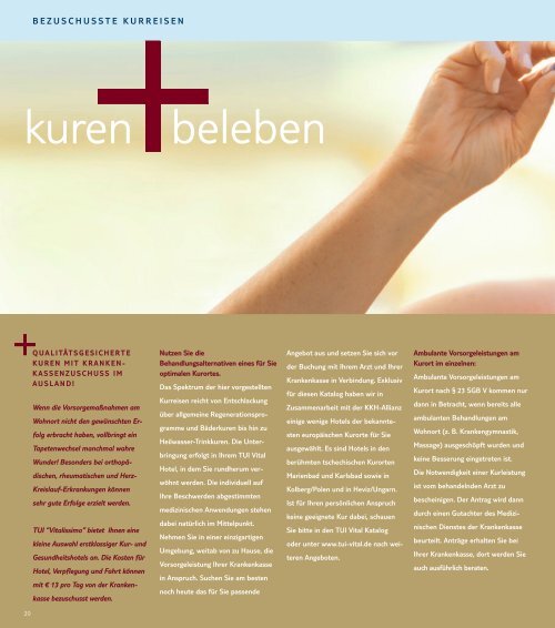 TUI - Vitalissimo - Sommer 2011 - tui.com - Onlinekatalog