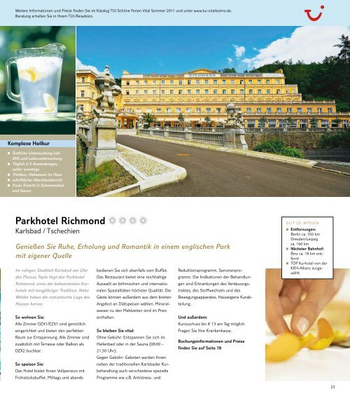 TUI - Vitalissimo - Sommer 2011 - tui.com - Onlinekatalog