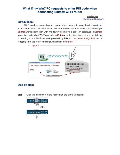 My Windows 7 asks for a PIN code for my new router. Where can I find