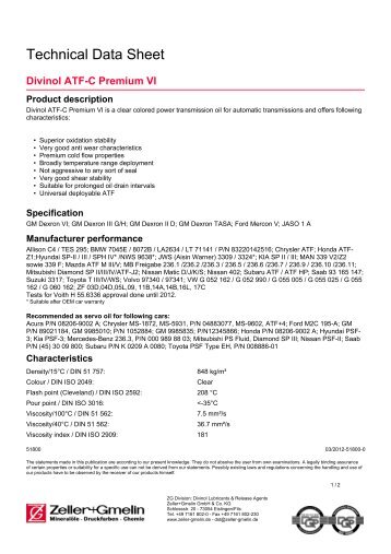 Technical Data Sheet - Zeller+Gmelin GmbH