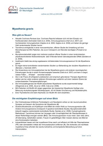 Myasthenia gravis - Ãsterreichische Gesellschaft fÃ¼r Neurologie