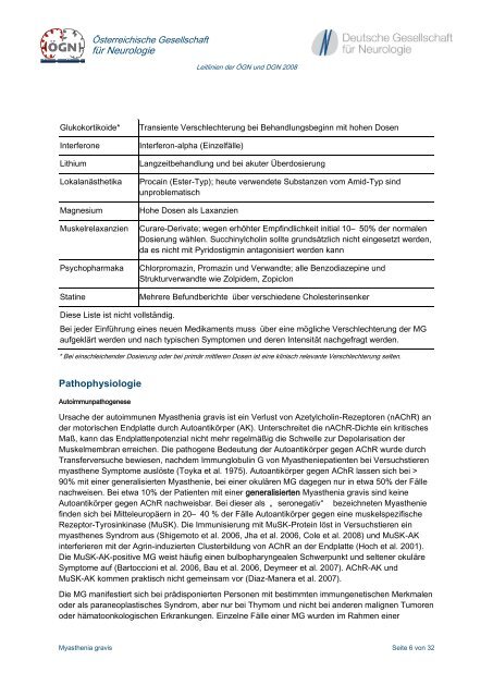 Myasthenia gravis - Ãsterreichische Gesellschaft fÃ¼r Neurologie