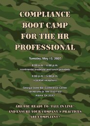 Compliance Boot Camp for the HR Professional