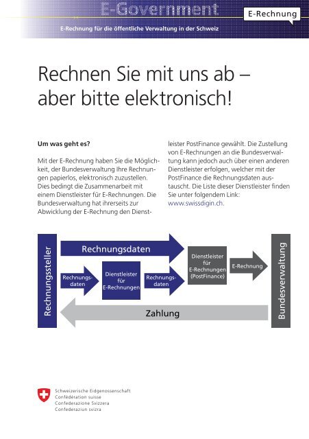 Flyer E-Rechnung - Eidgenössische Finanzverwaltung EFV - admin.ch