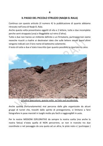 4 IL PASSO DEL PICCOLO STRUZZO (NAQB EL RALA) - Qattara