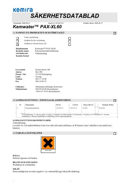 Kemira pax xl 60 Kemira pax xl 60