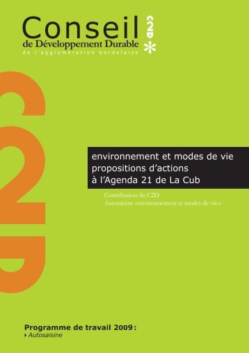 Rapport Environnement et modes de vie 2010.indd - La CUB