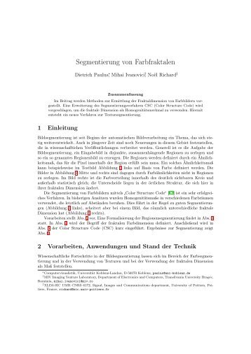 Segmentierung von Farbfraktalen - Chromasens