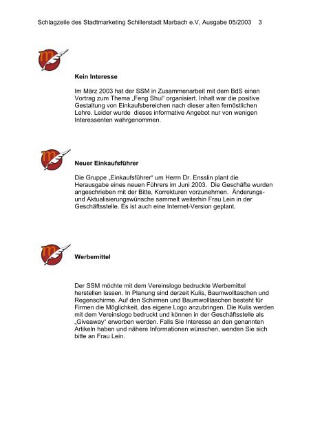 SSM-Schlagzeilen Ausgabe 4 - Stadtmarketing Schillerstadt ...