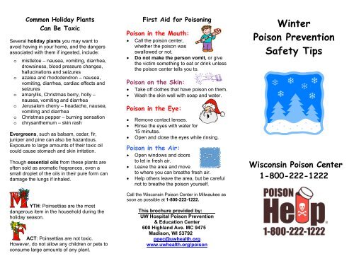 Winter Poison Prevention Safety Tips (pdf) - UW Health