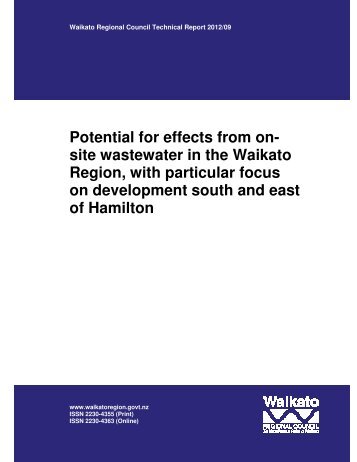Potential for effects from on- site wastewater in the Waikato Region ...