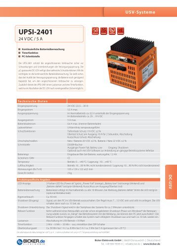 UPSI-2401 - Bicker Elektronik