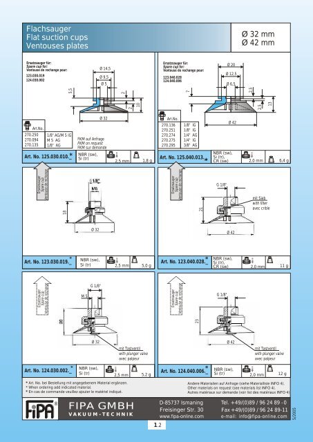 Flat suction cups - pge