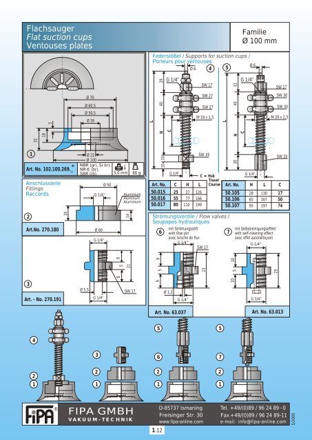 Flat suction cups - pge