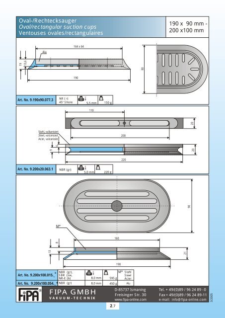 Flat suction cups - pge