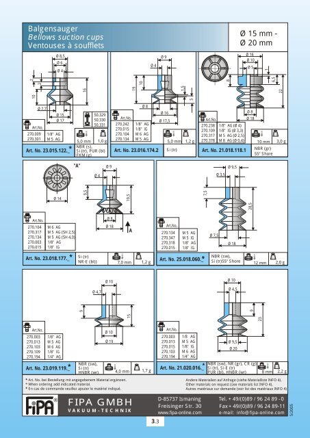 Flat suction cups - pge