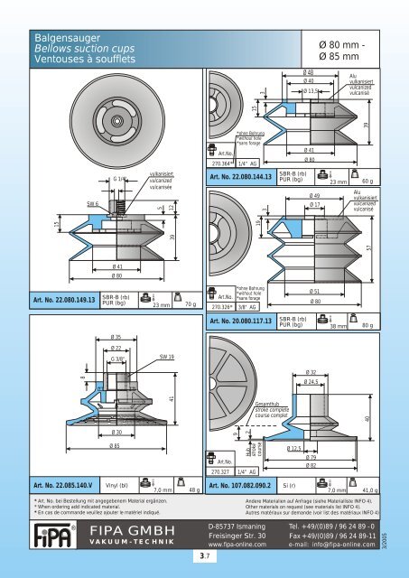 Flat suction cups - pge