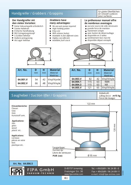 Flat suction cups - pge