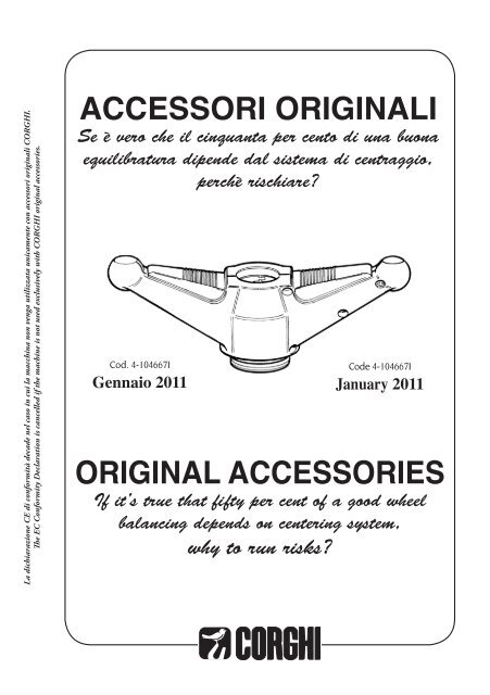 ORIGINAL ACCESSORIES ACCESSORI ORIGINALI - Corghi