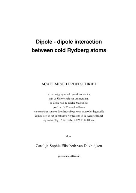 Dipole - dipole interaction between cold Rydberg atoms