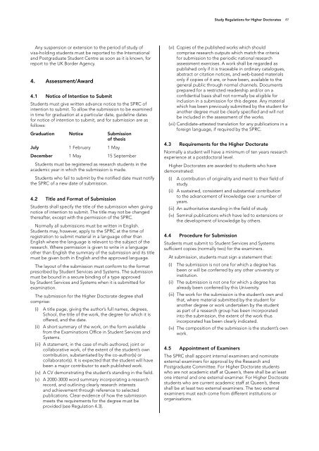 University Calendar for Postgraduate Students 2012/13 - Queen's ...