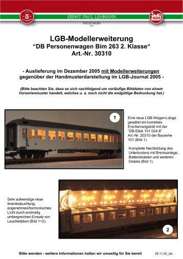 LGB-Modellerweiterung âDB Personenwagen ... - Champex-Linden