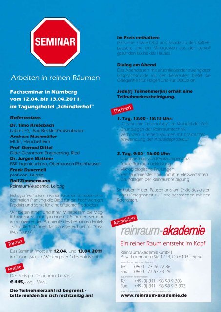 Seminarflyer - Reinraum-Akademie