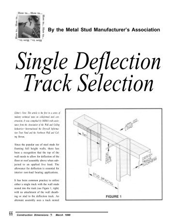 Single Deflection Track Selection - AWCI