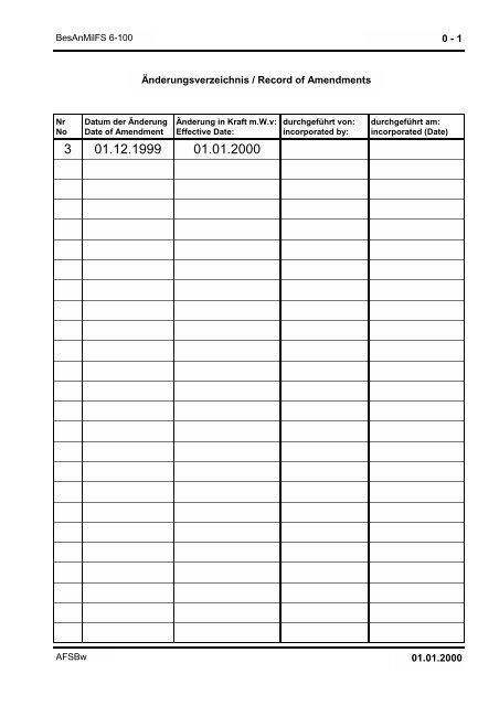 Ãnderungsanweisung Nr. 3 zur BesAnMilFS 6-100 FS ... - Lexicool