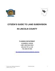 Subdivision Regulations - Lincoln County, Montana