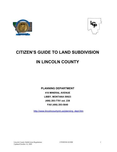Subdivision Regulations - Lincoln County, Montana