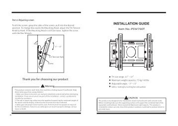 Instruction Manual for the "23inch-37inch tilting mount ... - Loctek