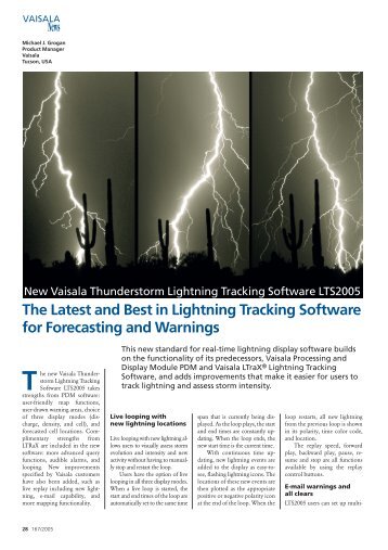 The Latest and Best in Lightning Tracking Software for ... - Vaisala