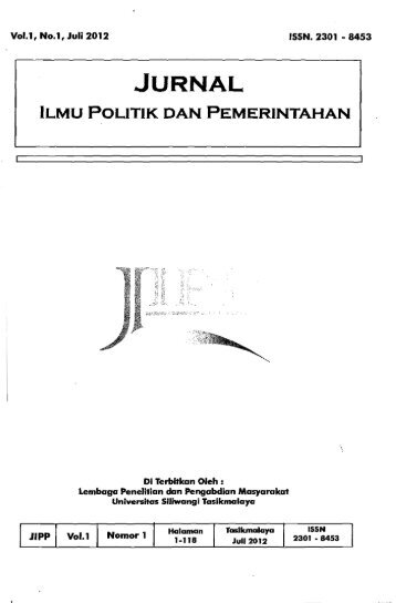 JIPP: Jurnal Ilmu Politik dan Pemerintahan - PDII â LIPI