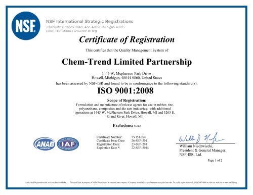 ISO 9001:2008 - Chem-Trend