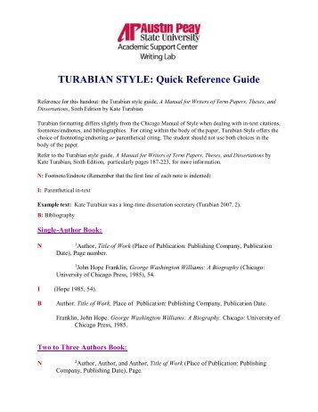 Turbian writing style