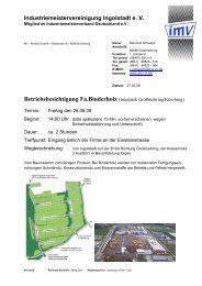 Werksbesichtigung - Binder Holz - IMV Ingolstadt