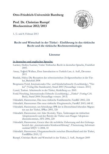 Lehrstuhl für Türkische Sprache, Geschichte und Kultur - Recht und ...