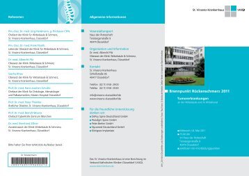 Brennpunkt RÃ¼ckenschmerz 2011 - Verbund Katholischer Kliniken ...